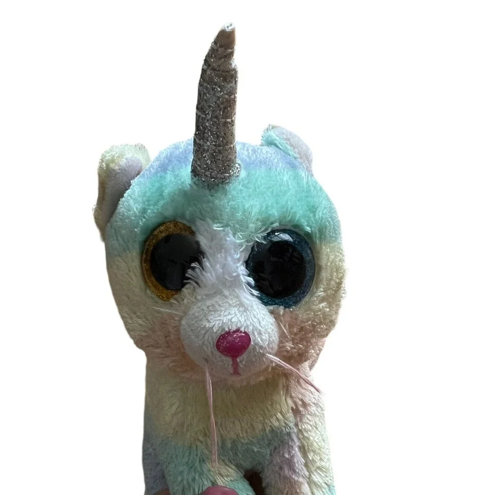 TY Silk Beanie Boos Heather Cat‎ Unicorn UniCat Plush Stuffed Animal Toy Pastel